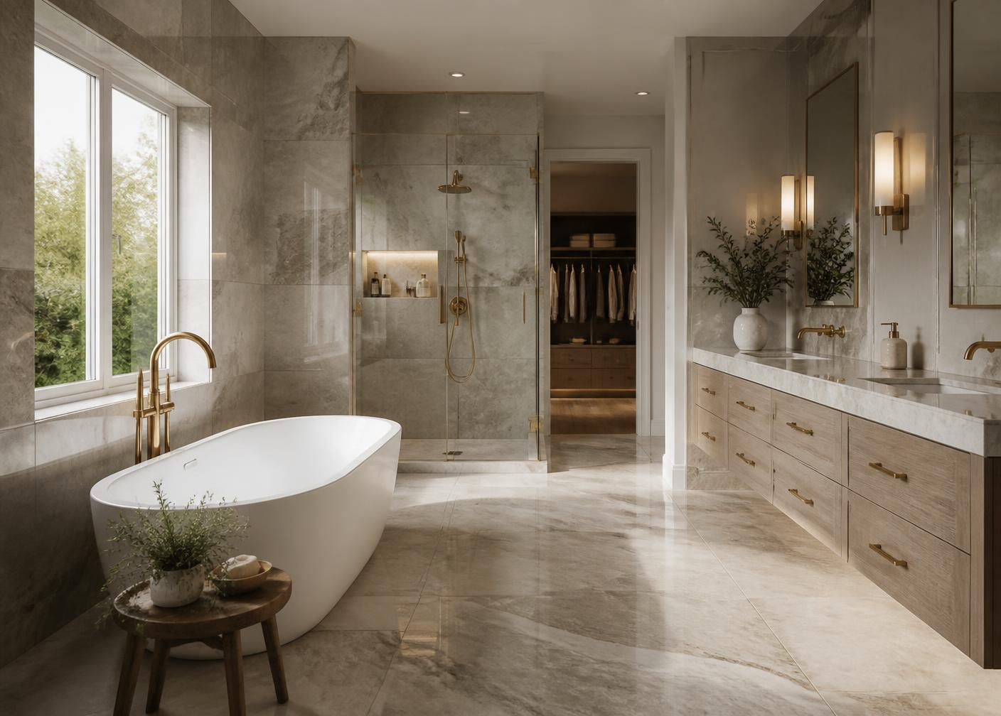 Renovated master bathroom